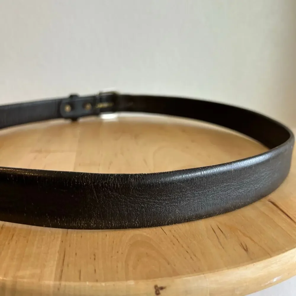 Vintage Brown Worn Calf Harness Genuine Leather Silver Buckle Belt Size Large